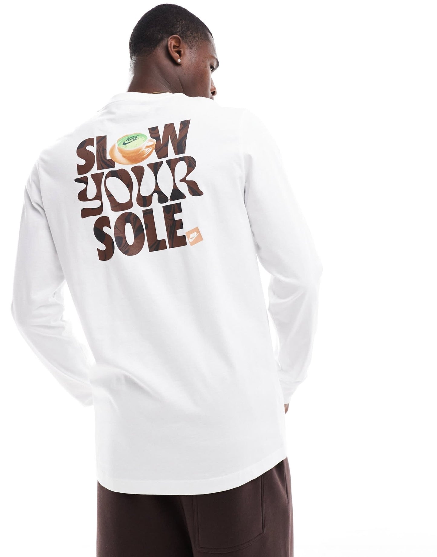 Nike Slow Your Sole graphic longsleeve t-shirt in white - ASOS Sample Sale