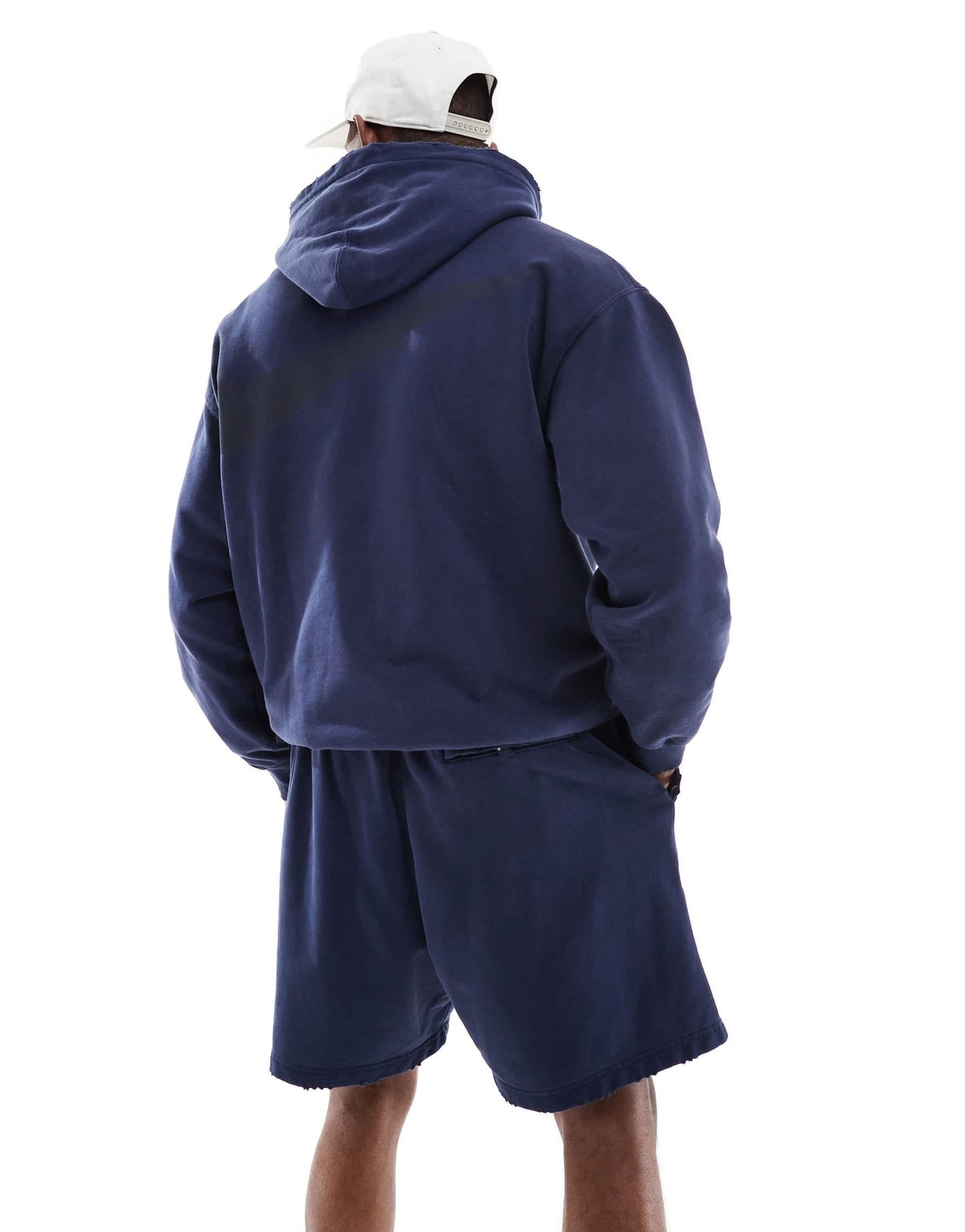 Nike Solo Swoosh French Terry short in washed navy - ASOS Sample Sale