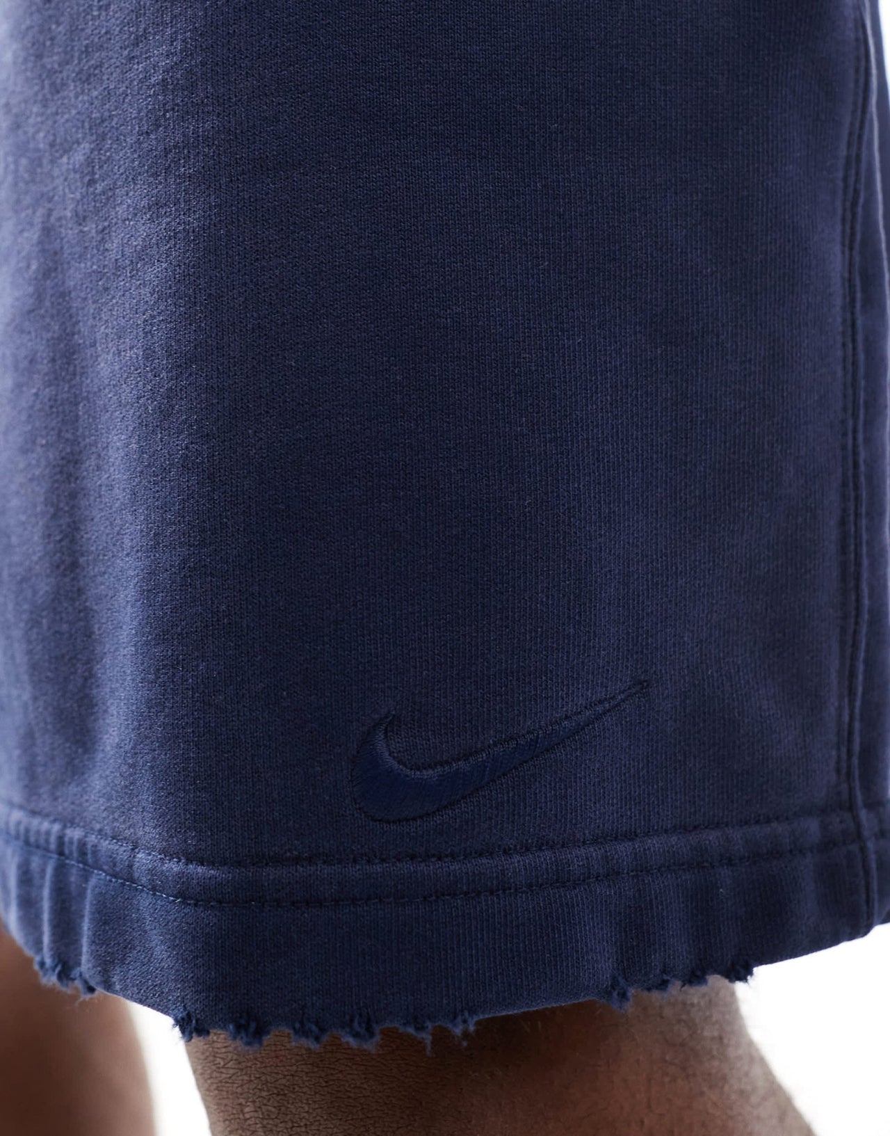 Nike Solo Swoosh French Terry short in washed navy - ASOS Sample Sale