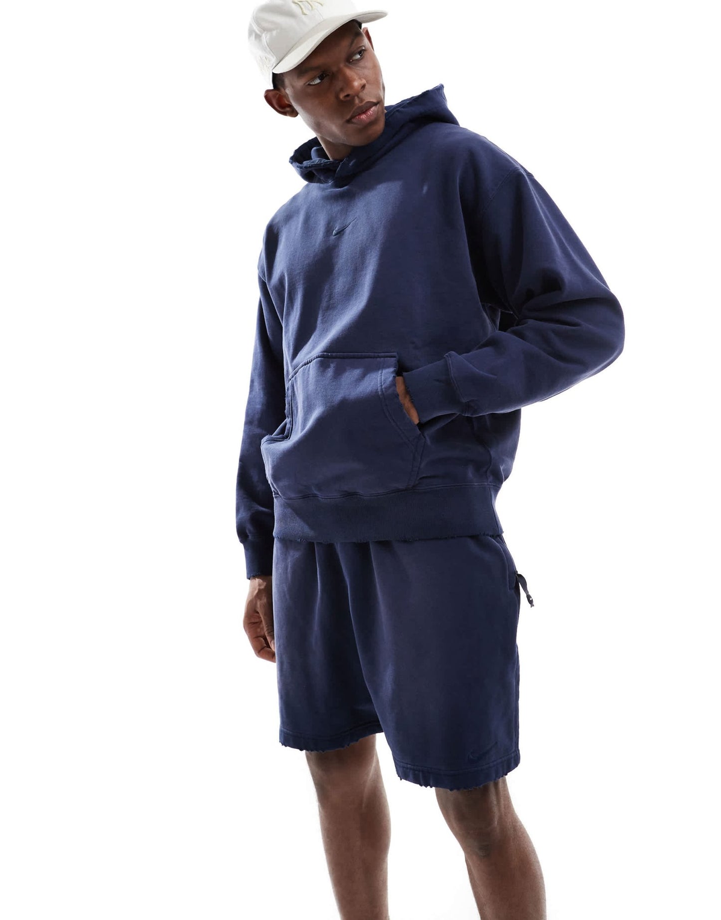Nike Solo Swoosh French Terry short in washed navy - ASOS Sample Sale