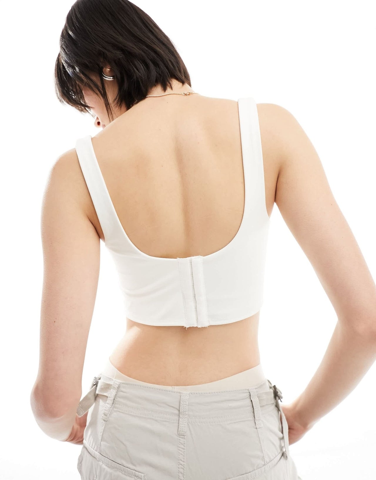 Nike swoosh corset bra in white - ASOS Sample Sale