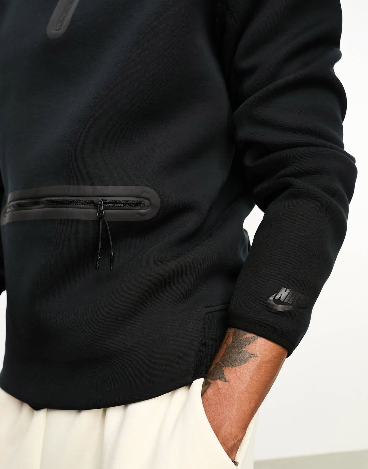 Nike Tech Fleece half zip sweatshirt in black - ASOS Sample Sale
