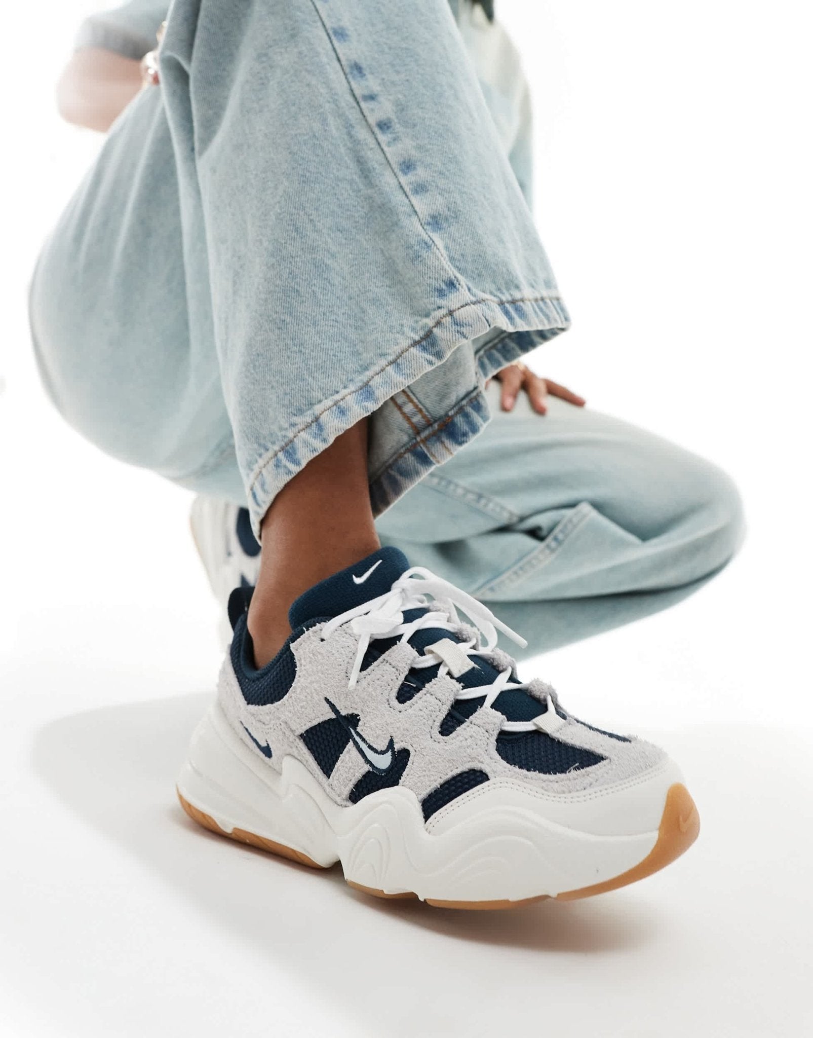 Nike Tech Hera trainers in off white with navy detail - ASOS Sample Sale