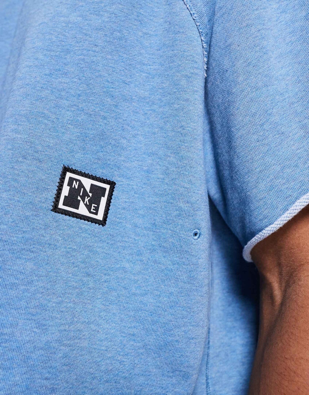 Nike Training Heritage fleece short sleeve top in blue - ASOS Sample Sale