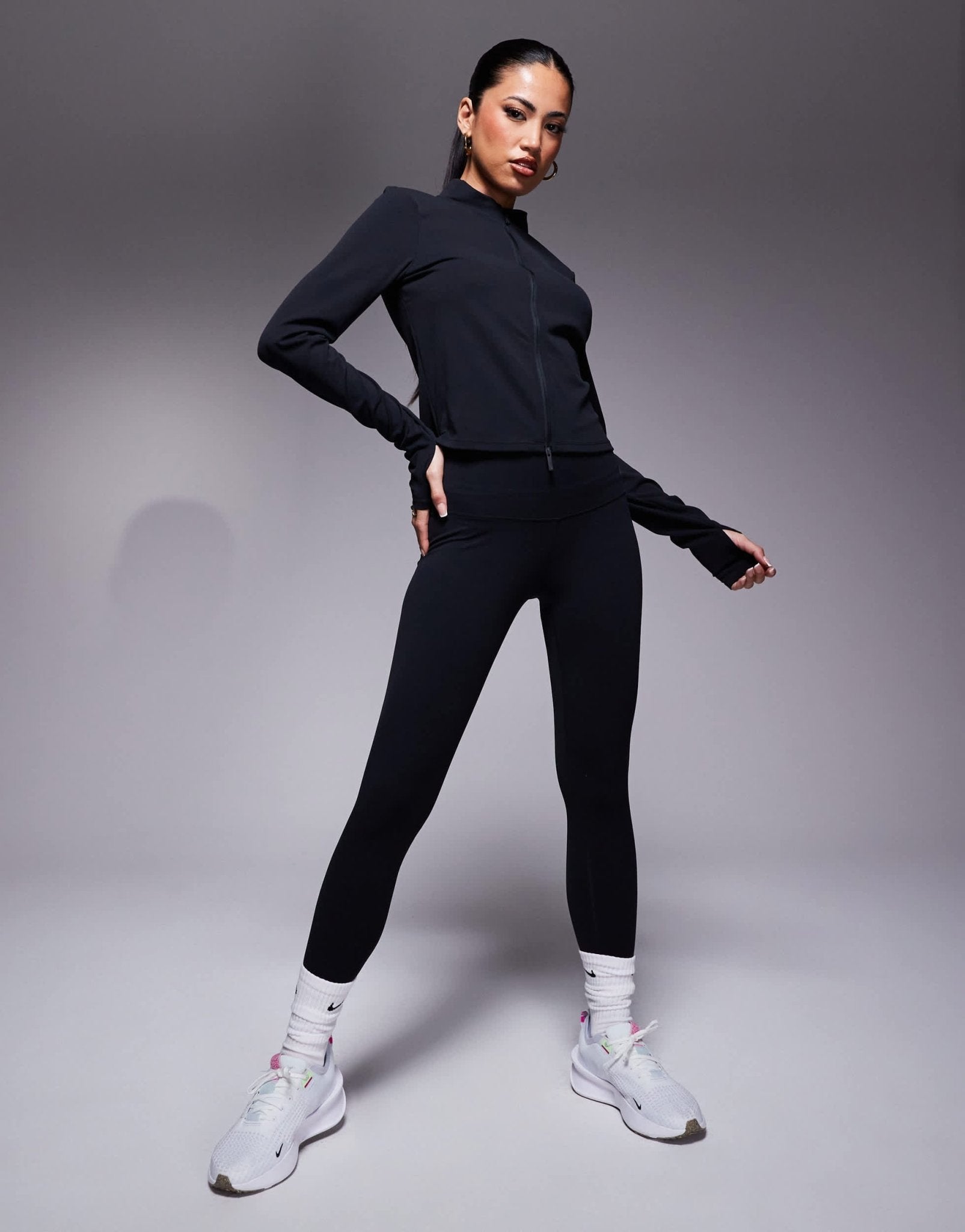 Nike Training Zenvy Dri-FIT soft touch full zip long sleeved top in black - ASOS Sample Sale