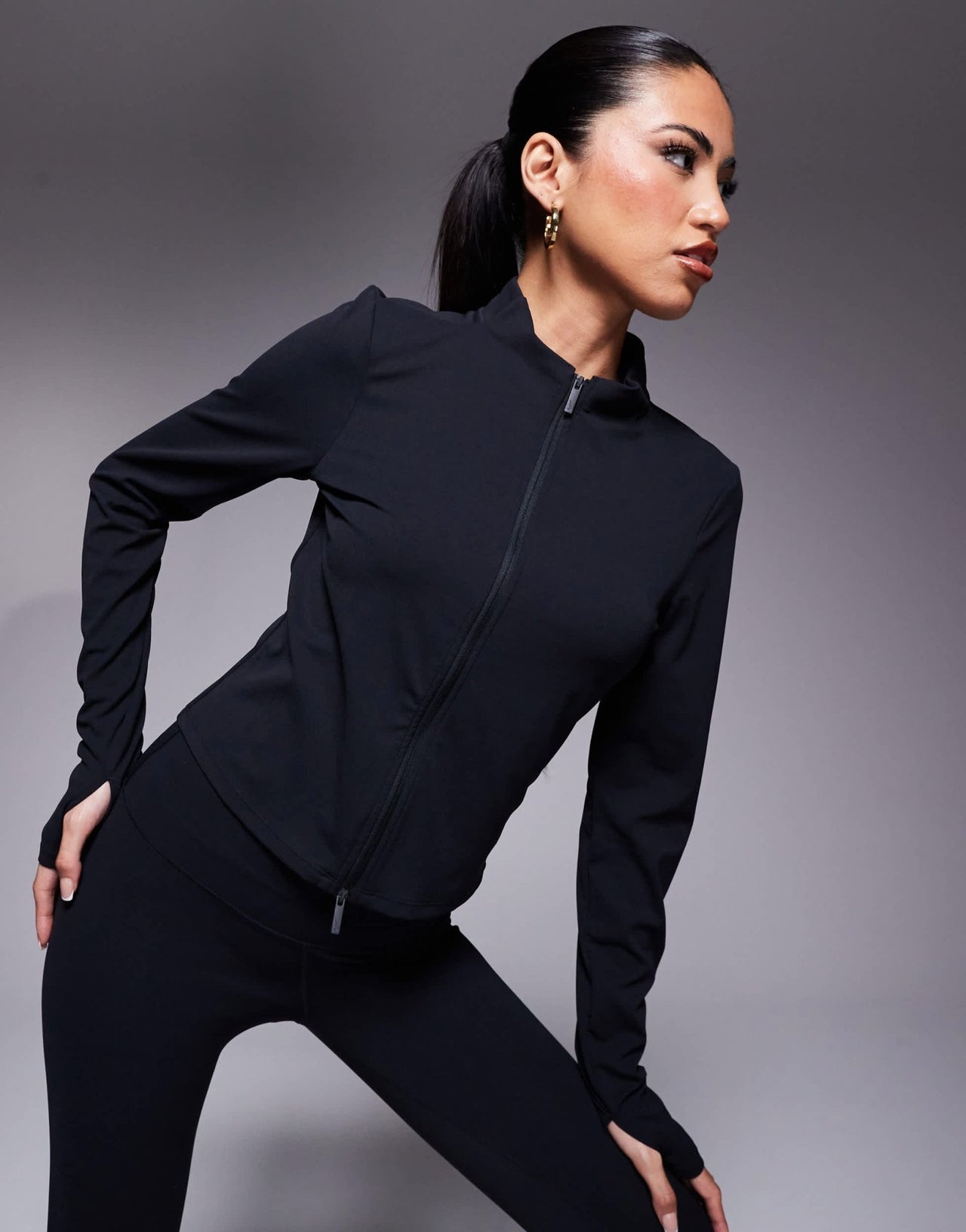 Nike Training Zenvy Dri-FIT soft touch full zip long sleeved top in black - ASOS Sample Sale