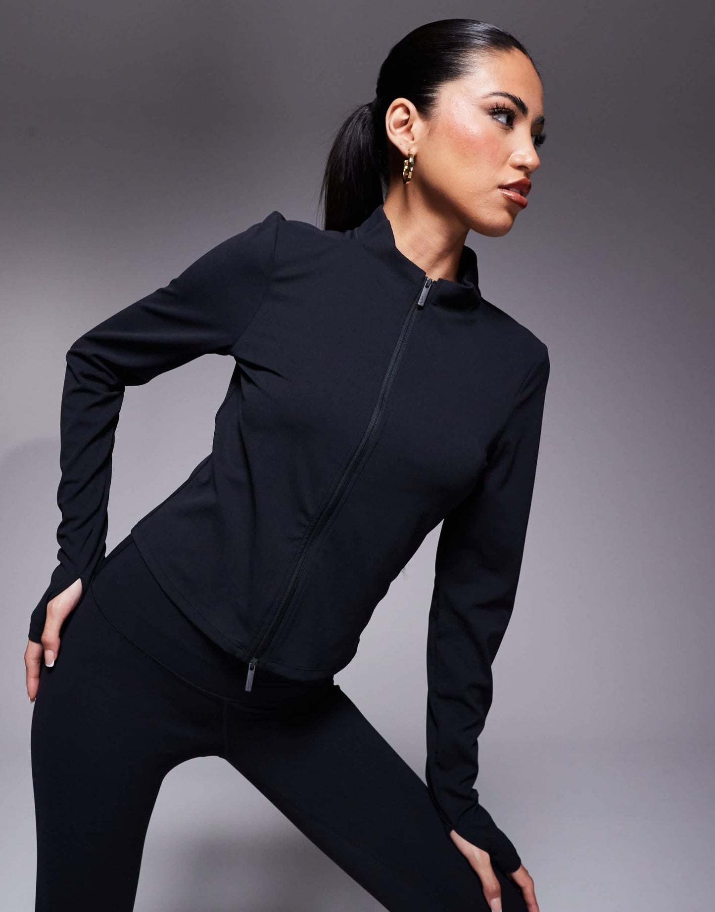Nike Training Zenvy Dri-FIT soft touch full zip long sleeved top in black - ASOS Sample Sale