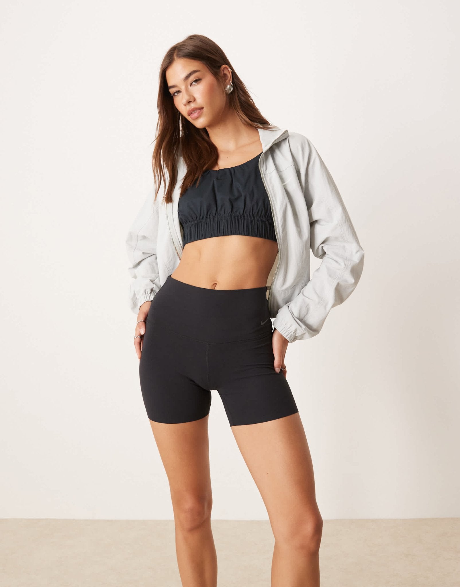 Nike Training Zenvy Dri-FIT soft touch high waisted 5 inch shorts in black - ASOS Sample Sale