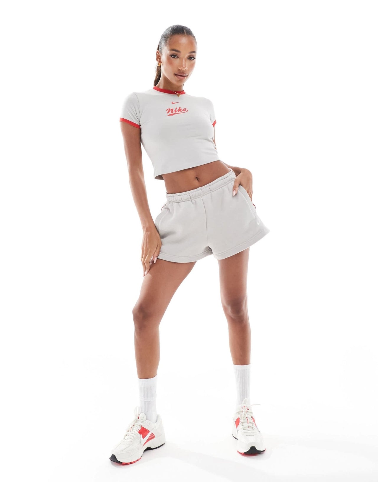 Nike Trend baby tee in light grey - ASOS Sample Sale