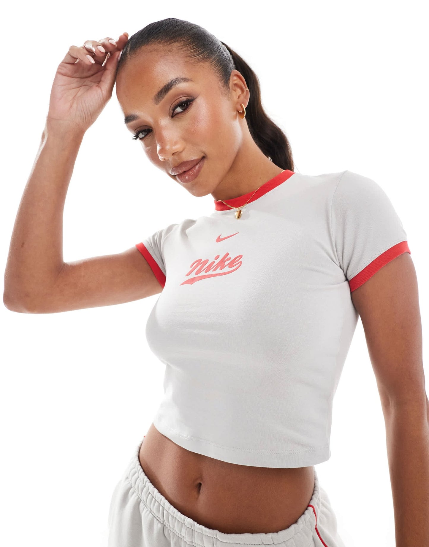 Nike Trend baby tee in light grey - ASOS Sample Sale