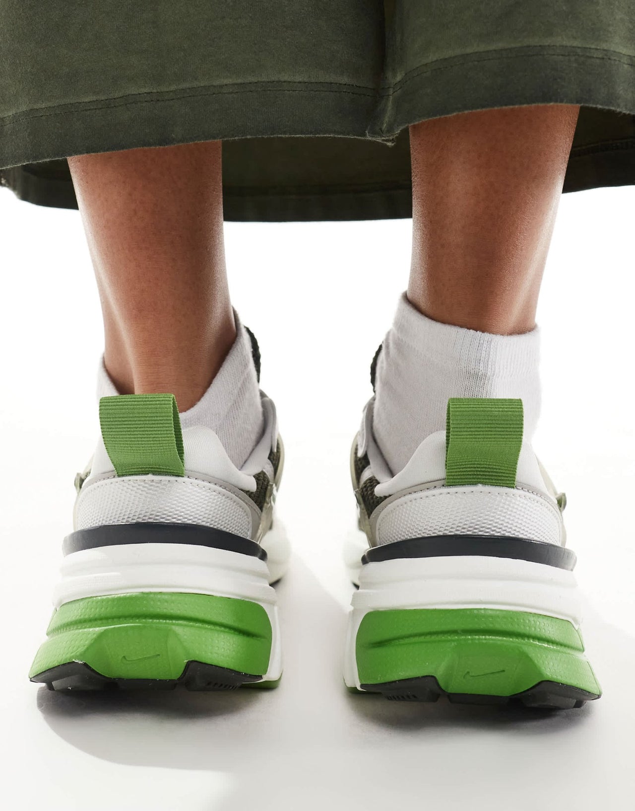 Nike V2K trainers in white and green - ASOS Sample Sale
