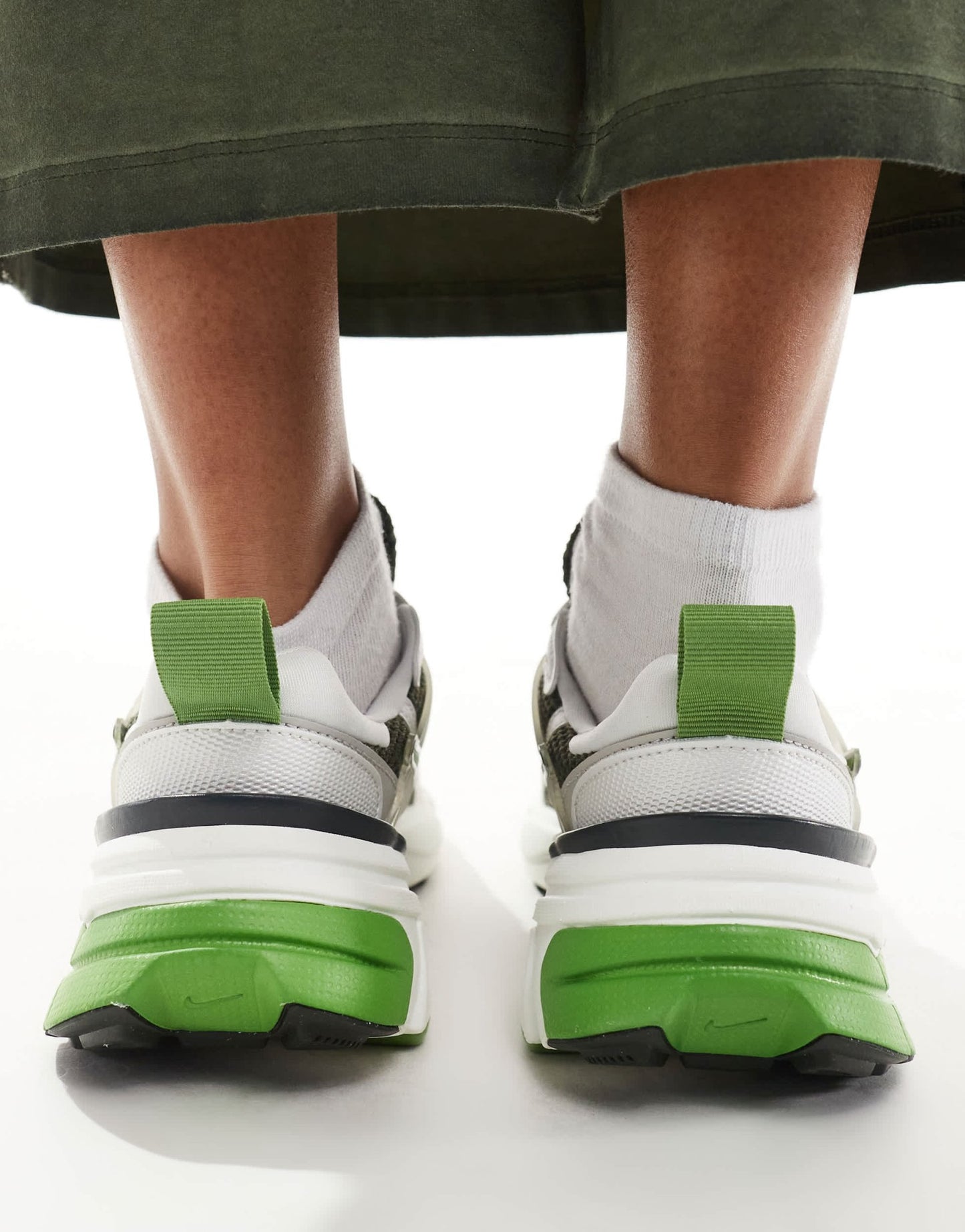 Nike V2K trainers in white and green - ASOS Sample Sale