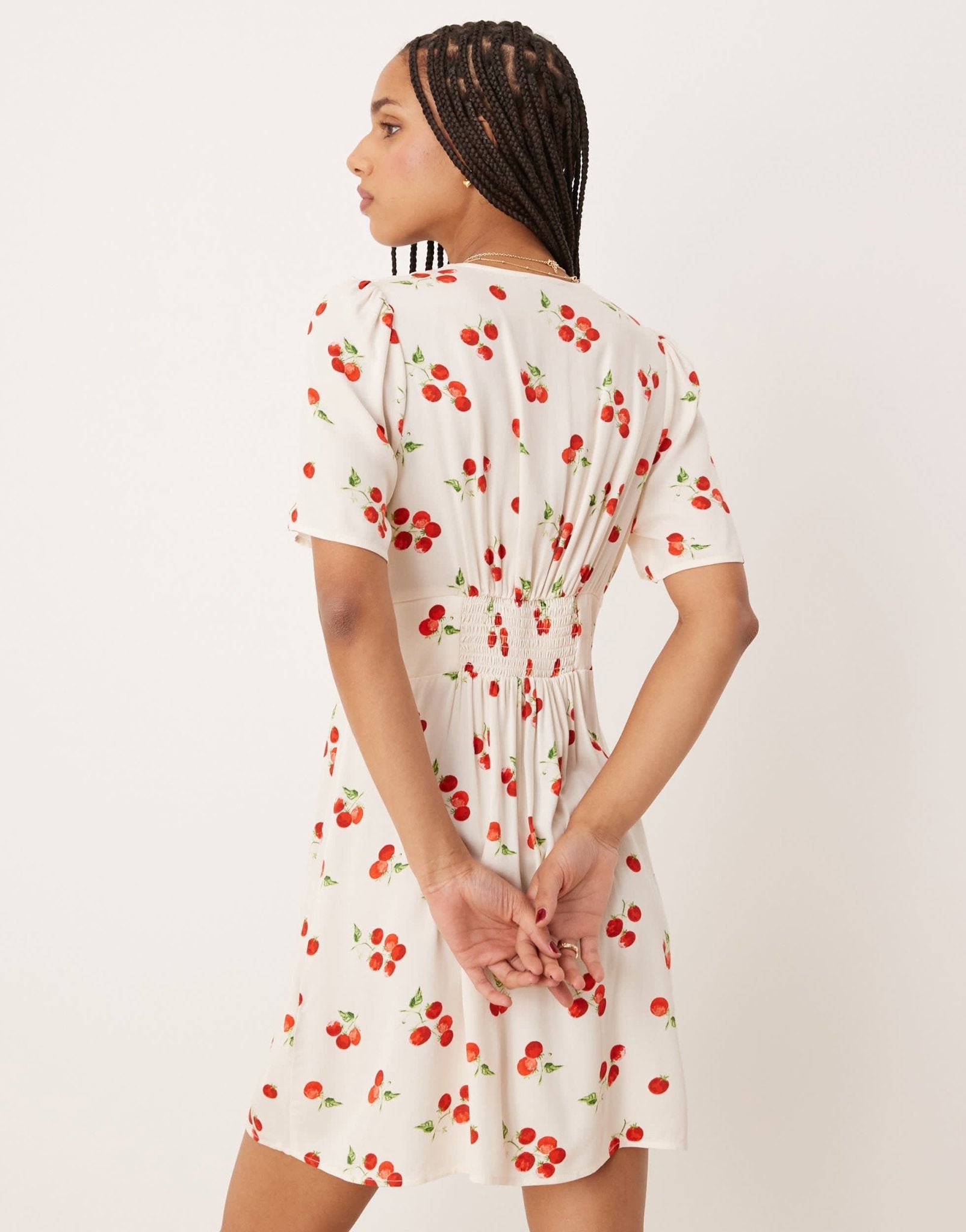 Nobody's Child Alexa mini dress in white tomato print - ASOS Sample Sale