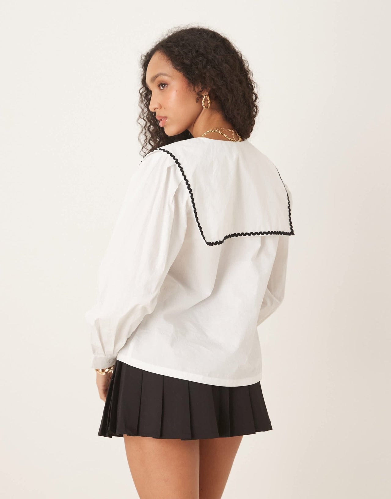 Nobody's Child Bingley bow detail collar blouse in white - ASOS Sample Sale