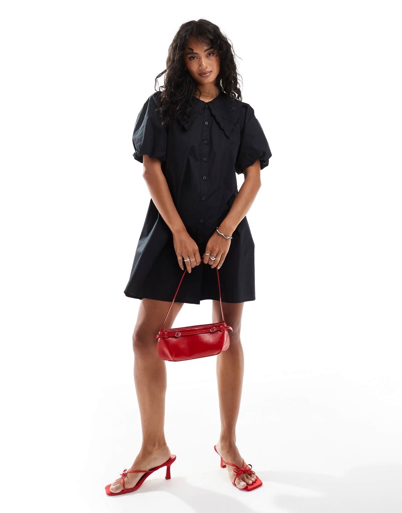 Nobody's Child Bridget mini shirt dress in black - ASOS Sample Sale