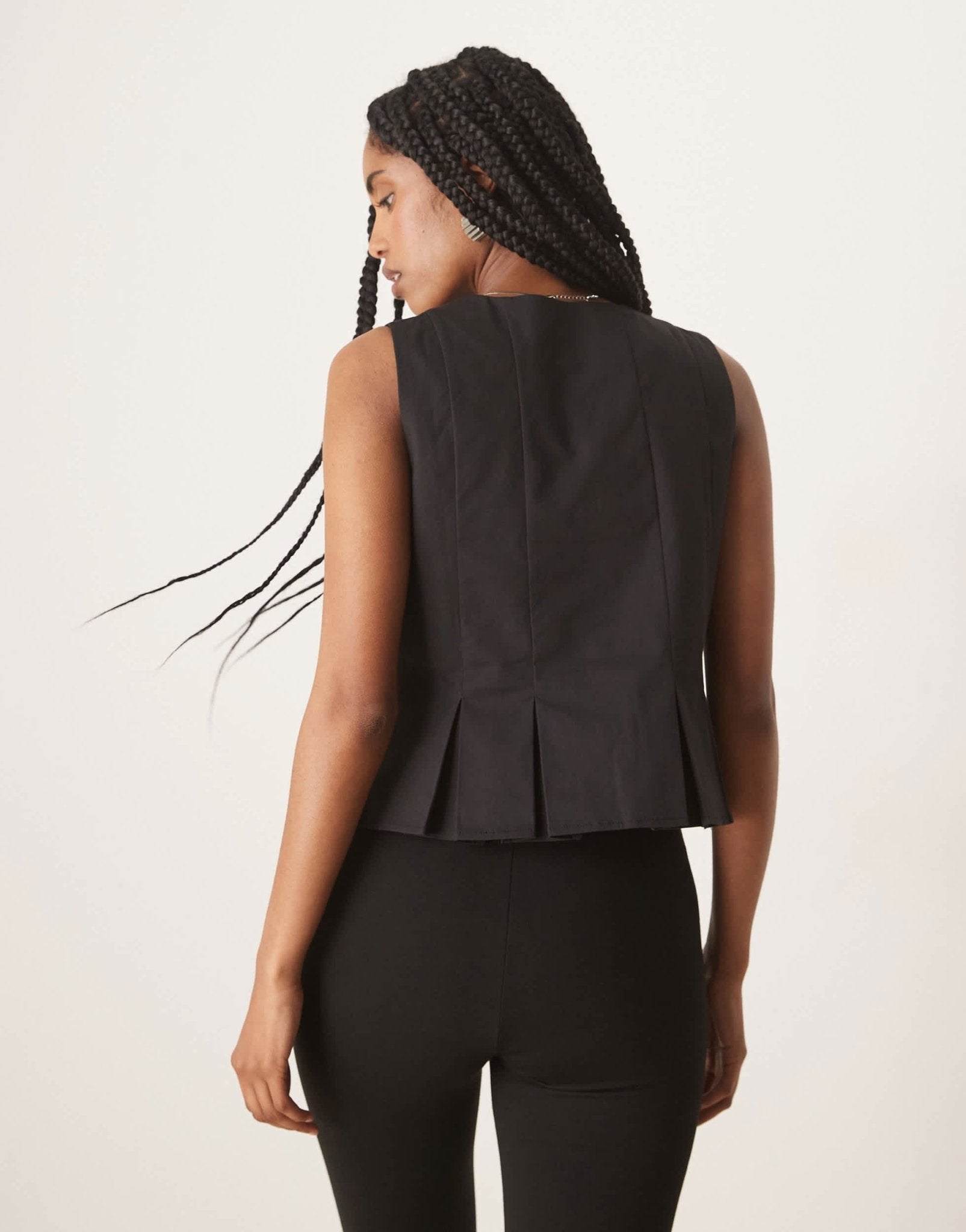 Nobody's Child Ezia tie front waistcoat in black - ASOS Sample Sale