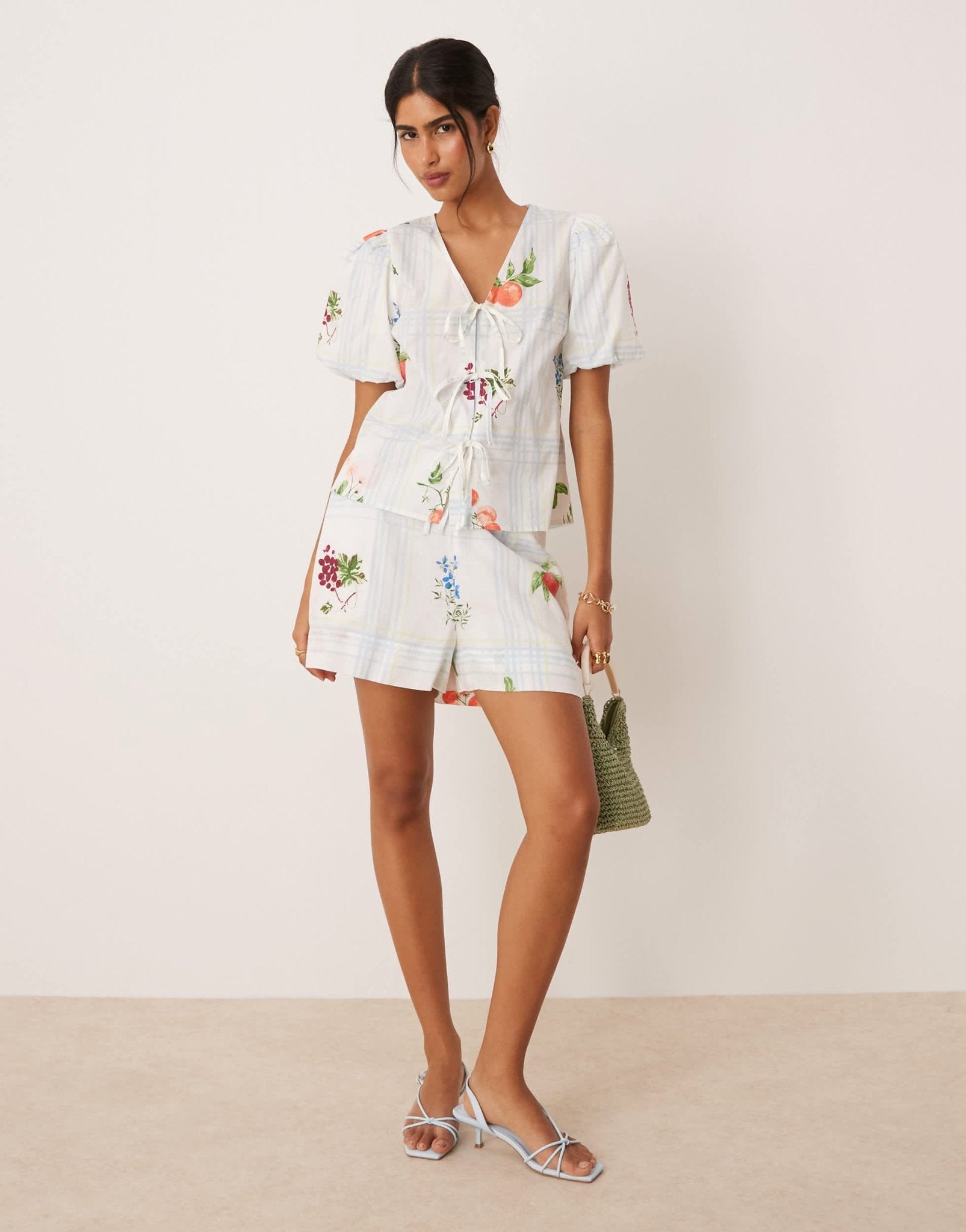 Nobody's Child Jen shorts co - ord in fruit check print - ASOS Sample Sale