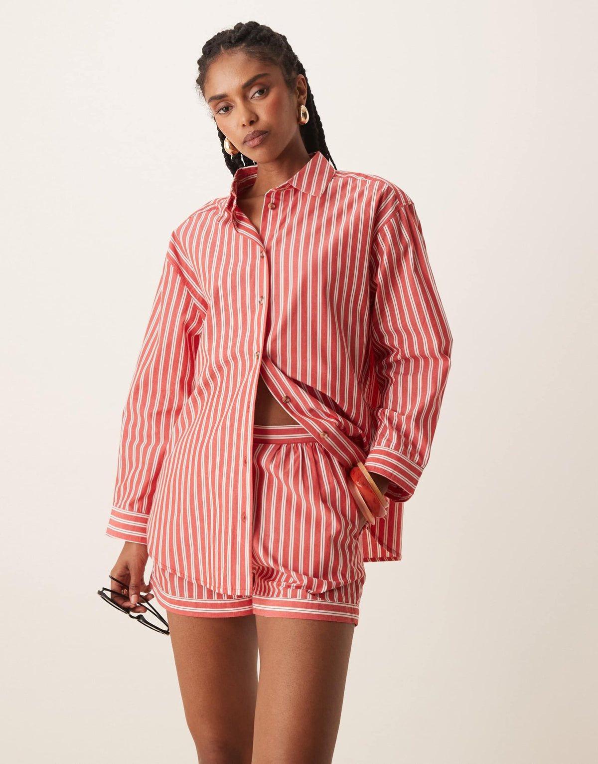Nobody's Child Kandy shorts co-ord in red stripe - ASOS Sample Sale