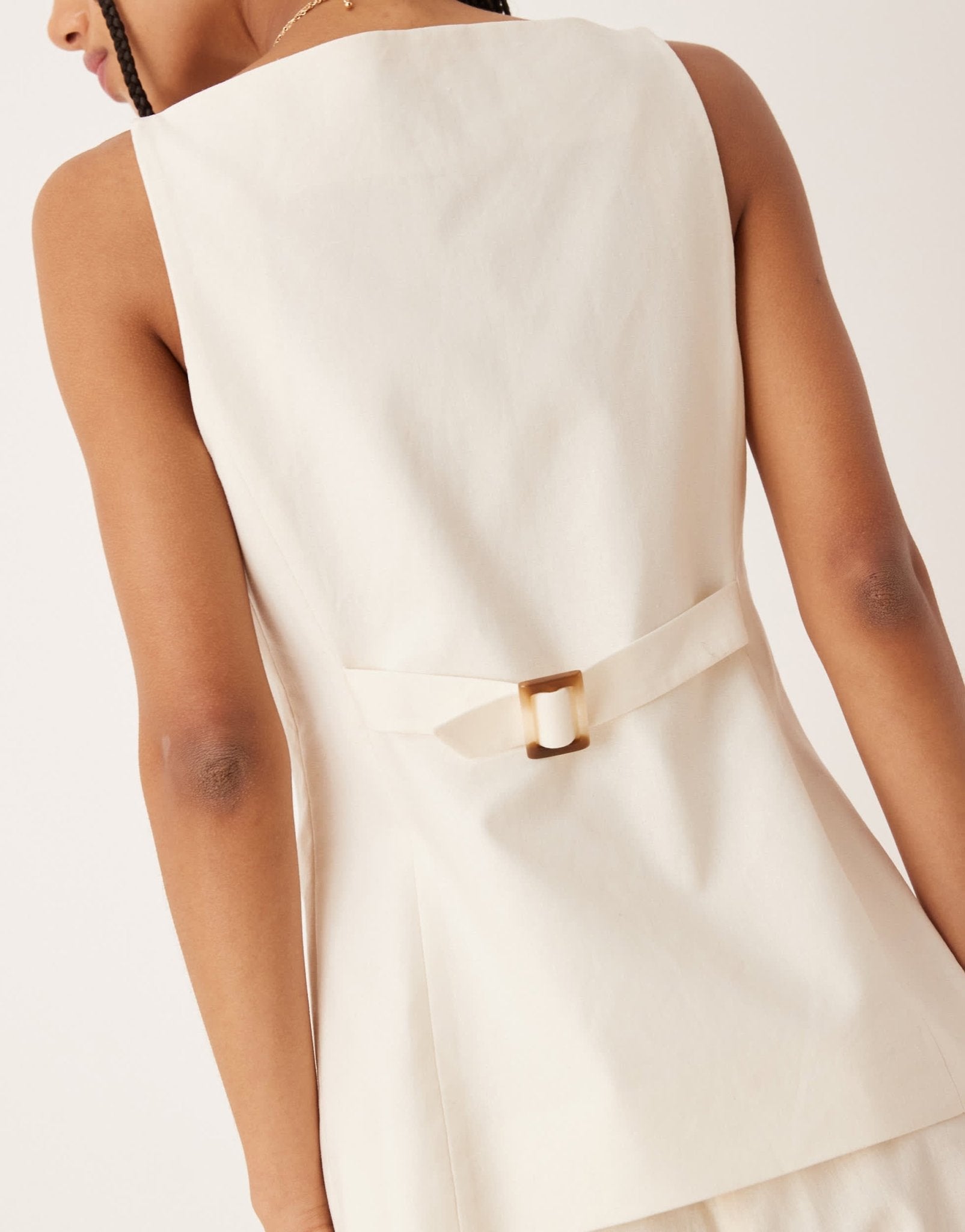 Nobody's Child longline tailored waistcoat co-ord in cream - ASOS Sample Sale