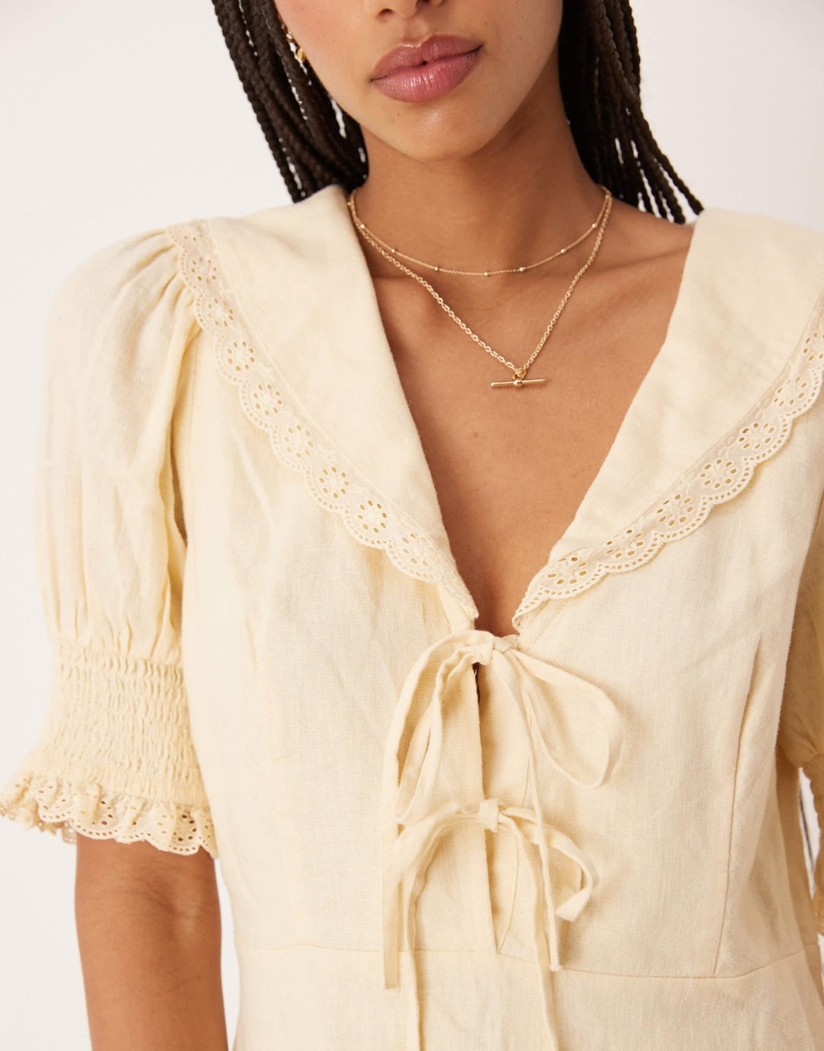Nobody's Child Louise collared mini dress in yellow - ASOS Sample Sale