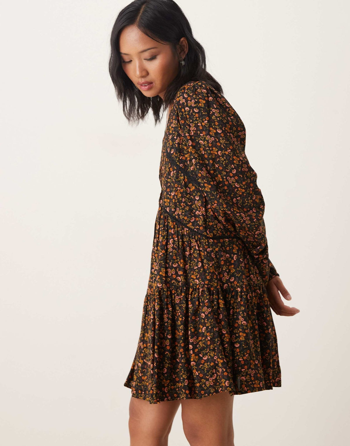 Nobody's Child Petite marley mini dress in orange floral - ASOS Sample Sale