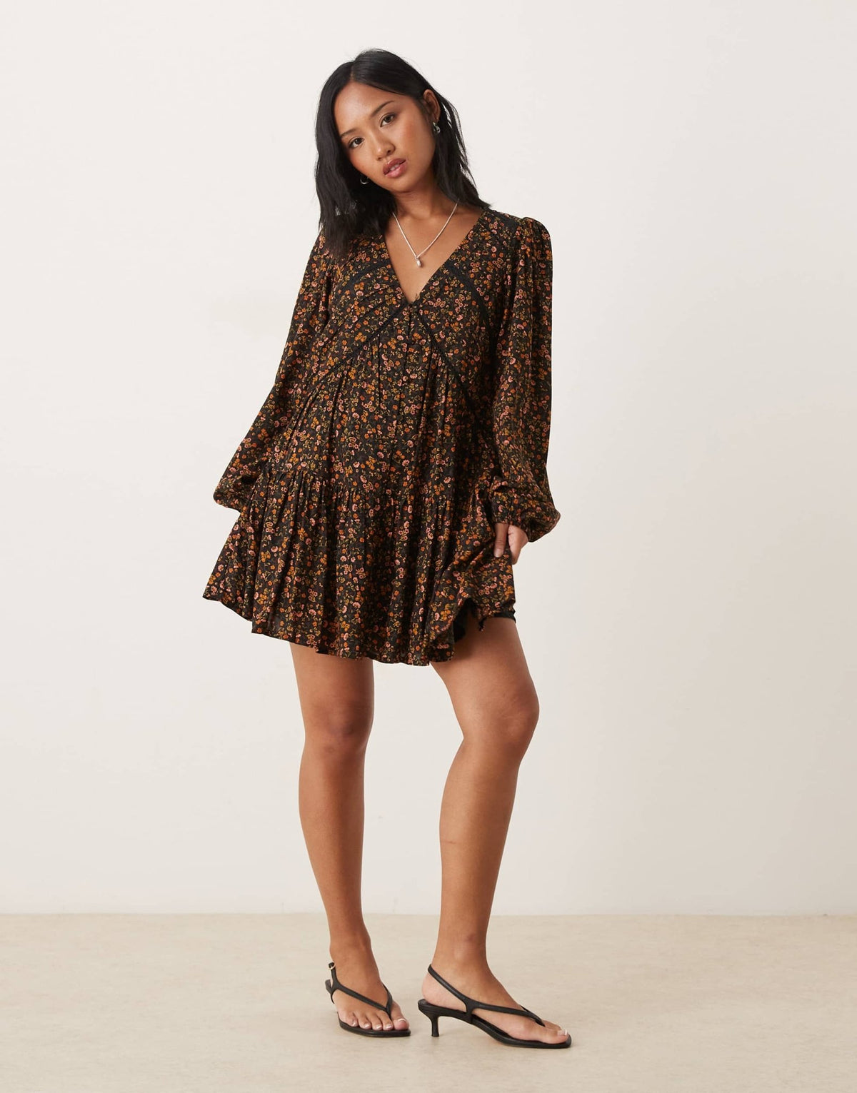 Nobody's Child Petite marley mini dress in orange floral - ASOS Sample Sale