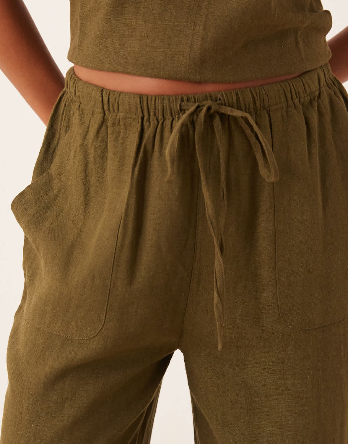 Nobody's Child Petite Shona straight leg trouser co-ord in green - ASOS Sample Sale