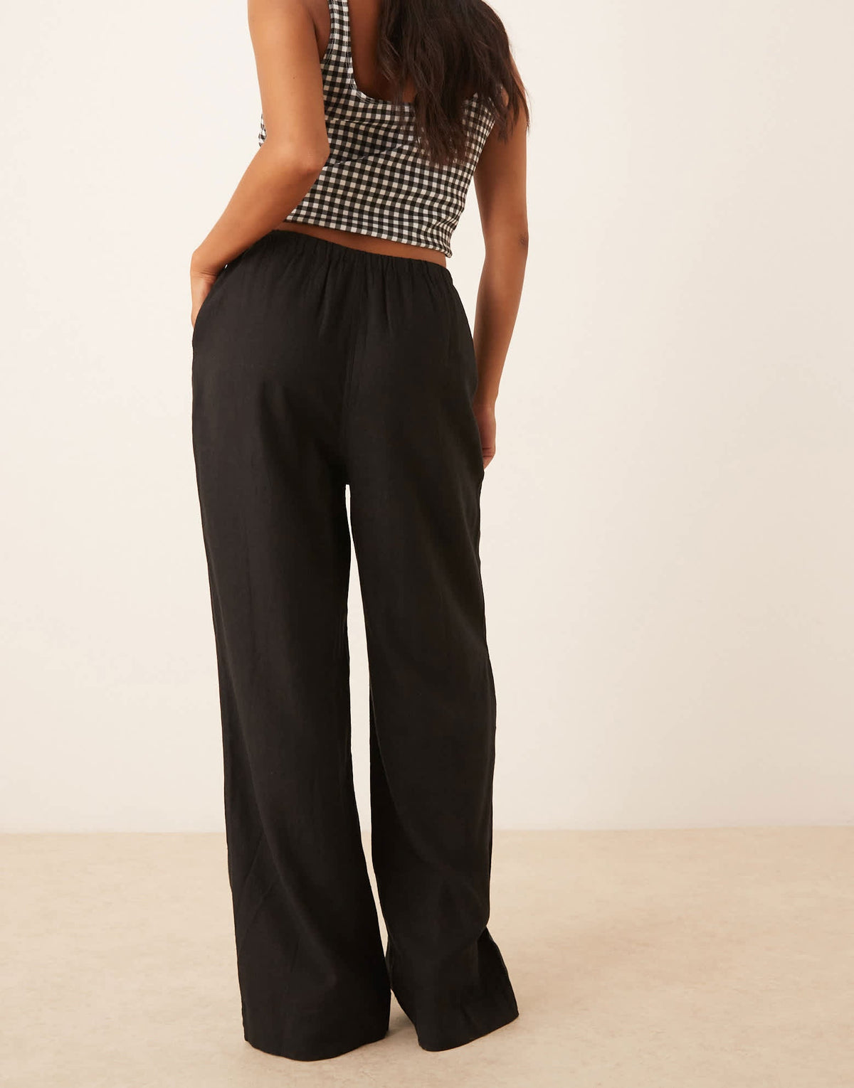 Nobody's Child Petite Shona straight leg trousers in black - ASOS Sample Sale