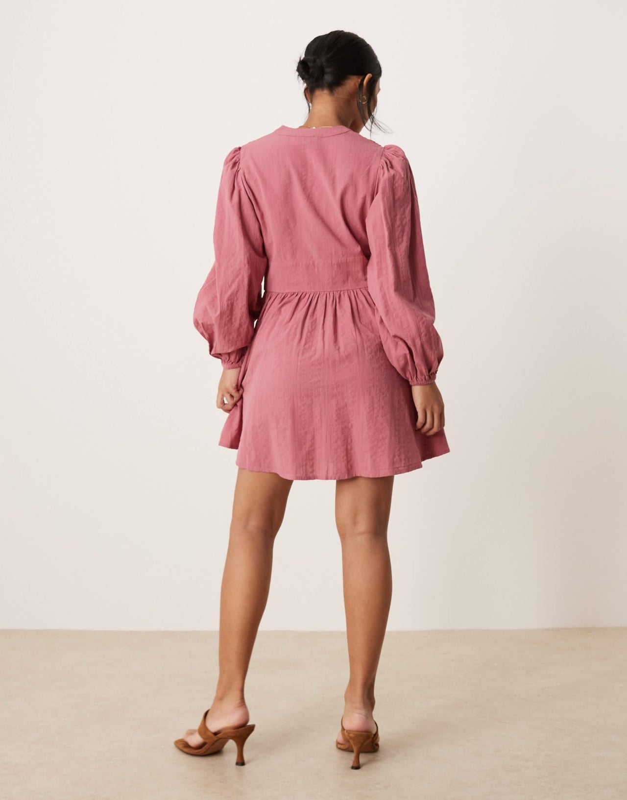 Nobody's Child Petite Starlight long sleeve mini dress in pink - ASOS Sample Sale