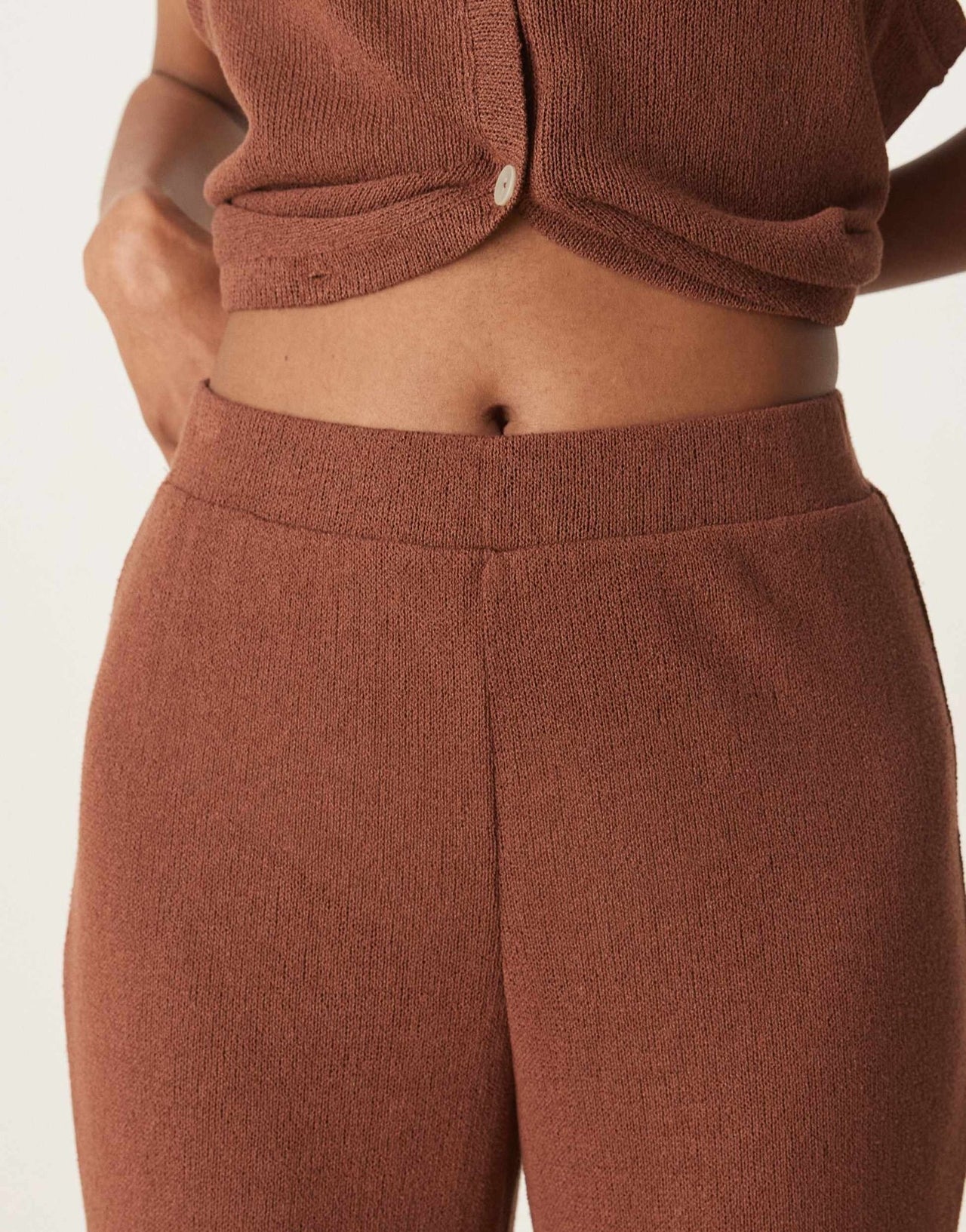 Nobody's Child wide leg textured trousers co-ord in brown - ASOS Sample Sale