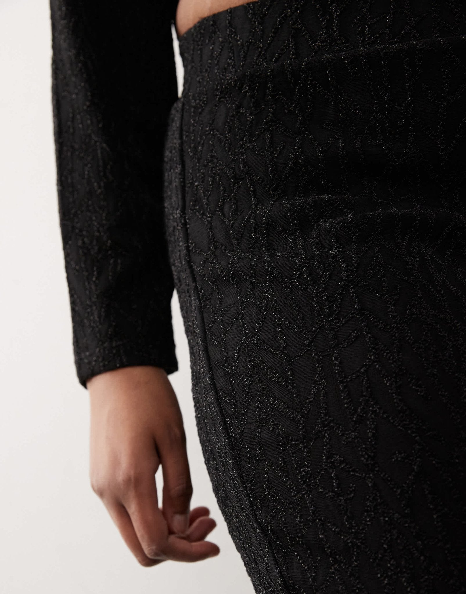 Noisy May Curve glitter flare trouser co - ord in black - BLACK - ASOS Sample Sale