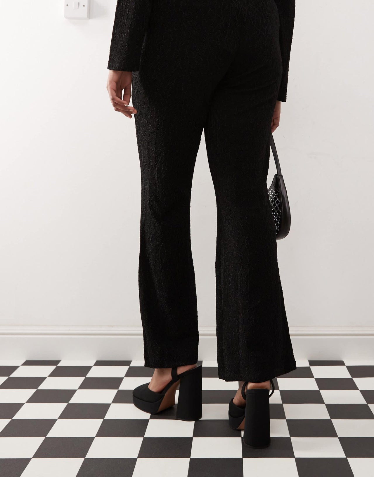 Noisy May Curve glitter flare trouser co - ord in black - BLACK - ASOS Sample Sale