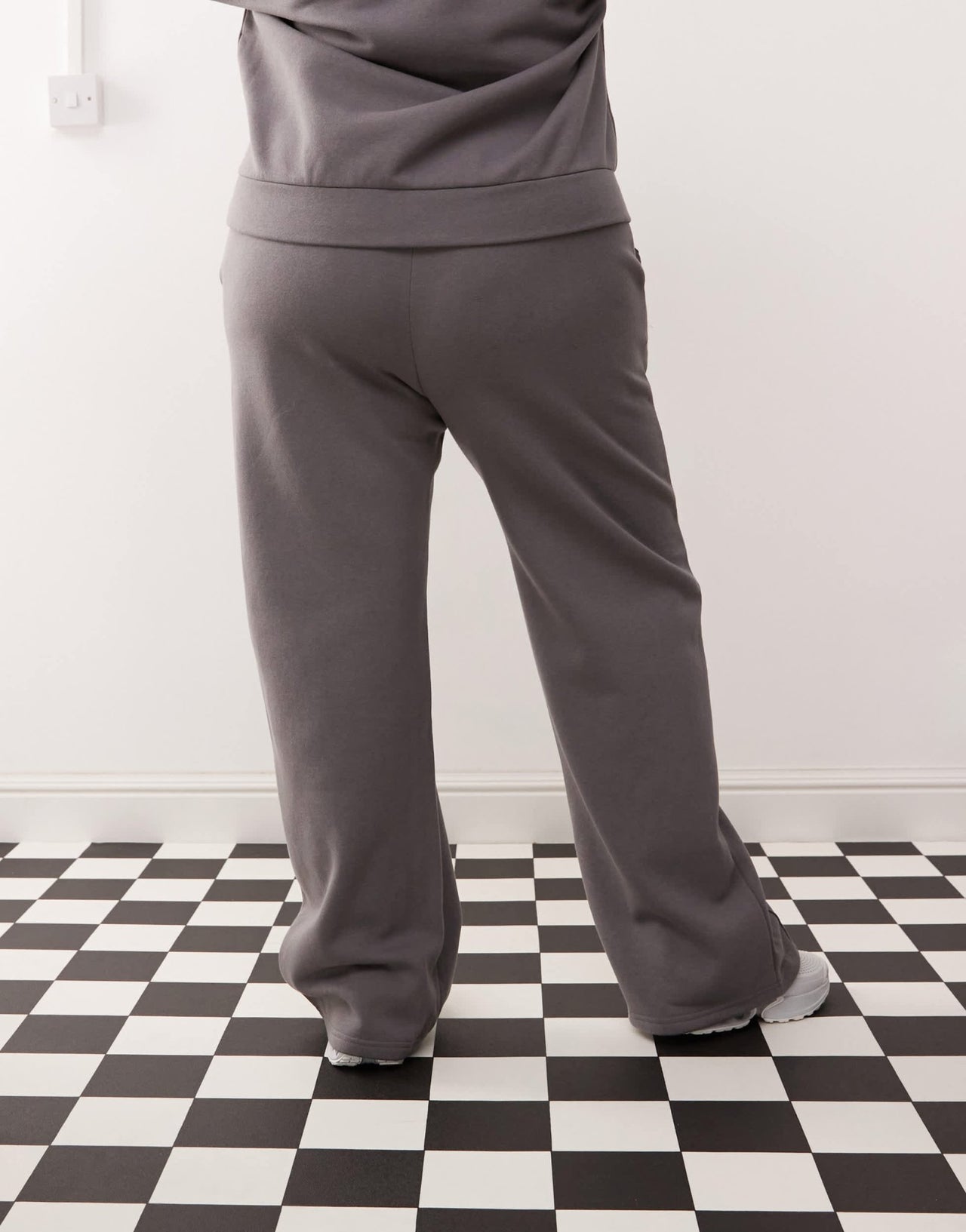 Noisy May Curve high waist wide leg jogger co - ord in grey - ASOS Sample Sale