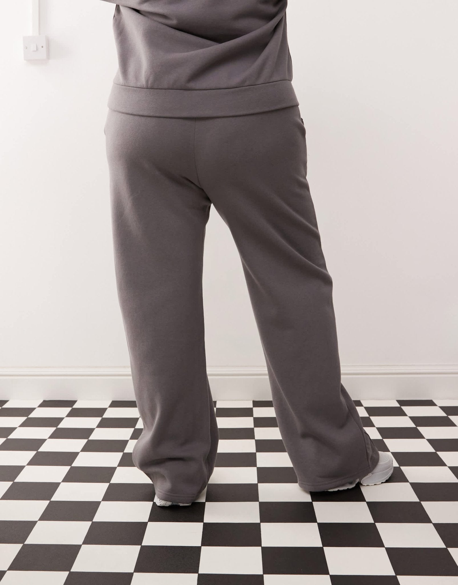 Noisy May Curve high waist wide leg jogger co - ord in grey - ASOS Sample Sale
