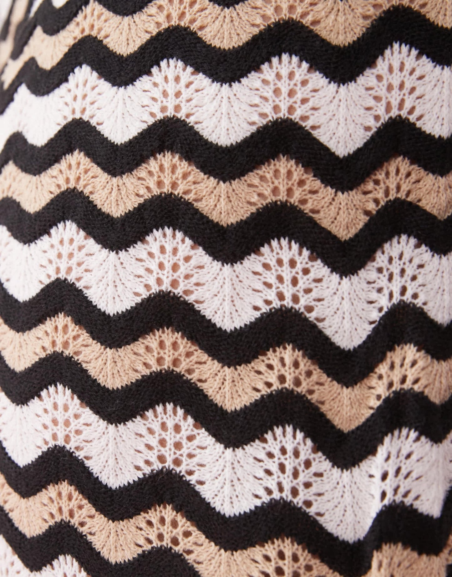 Noisy May Curve loose fit crochet trouser co-ord in black & beige wave - ASOS Sample Sale