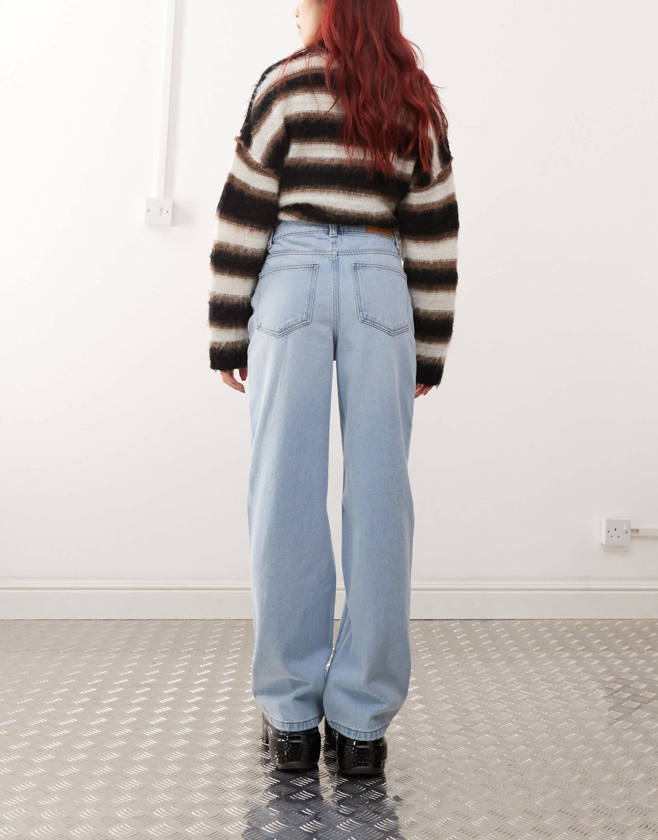 Noisy May Pixie high waist boyfriend jeans in light blue wash - ASOS Sample Sale