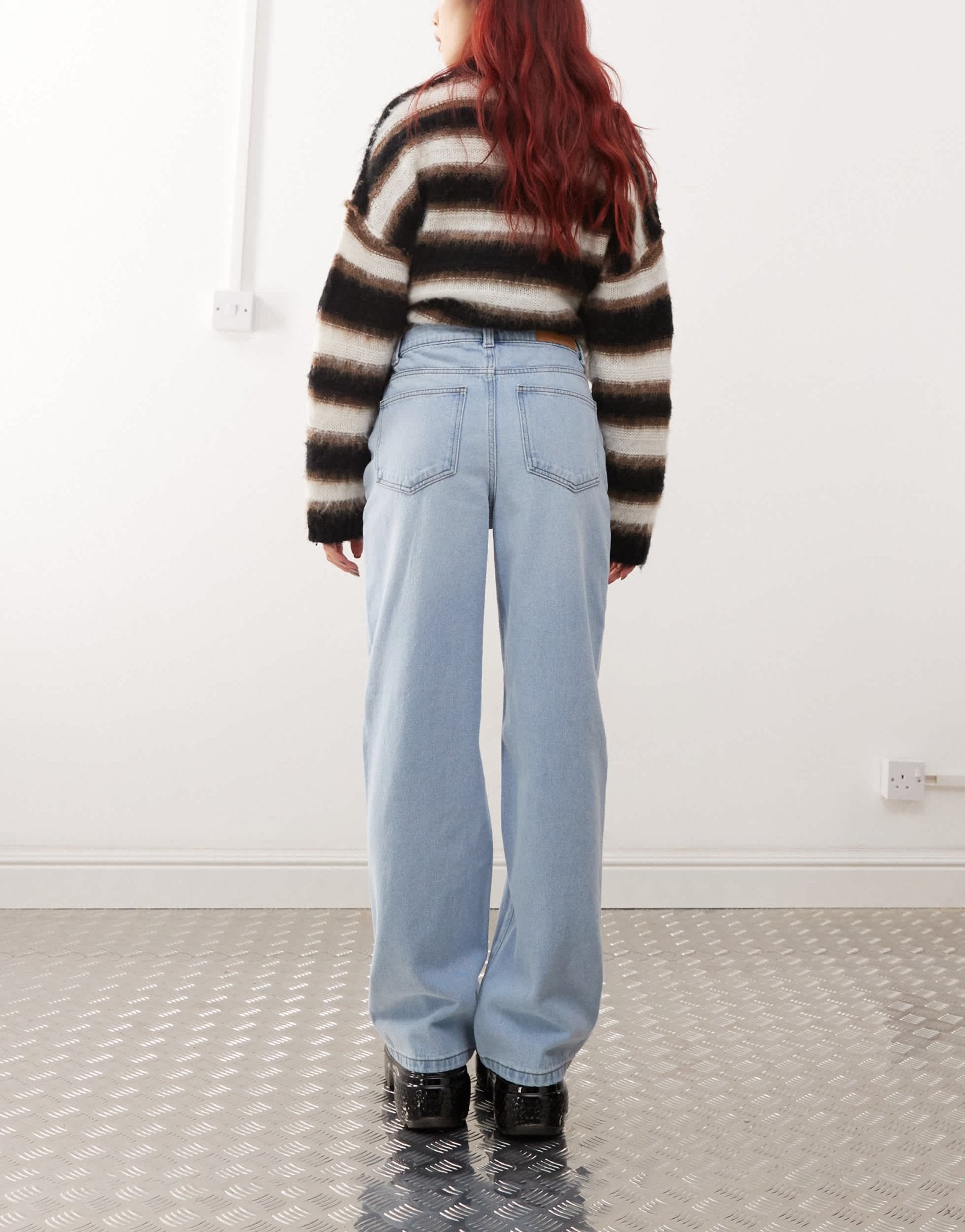 Noisy May Pixie high waist boyfriend jeans in light blue wash - ASOS Sample Sale