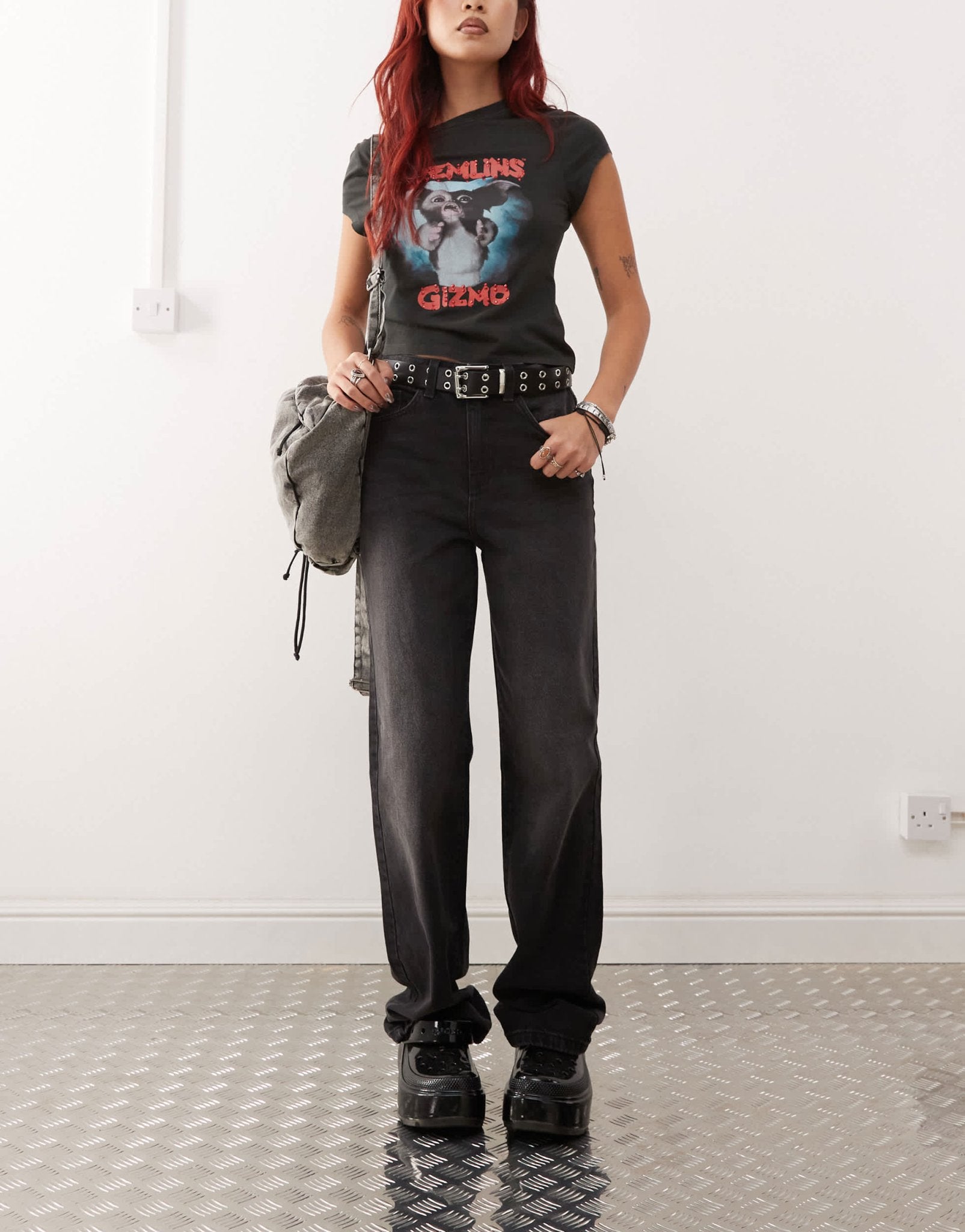 Noisy May Pixie high waist boyfriend jeans in washed black - ASOS Sample Sale