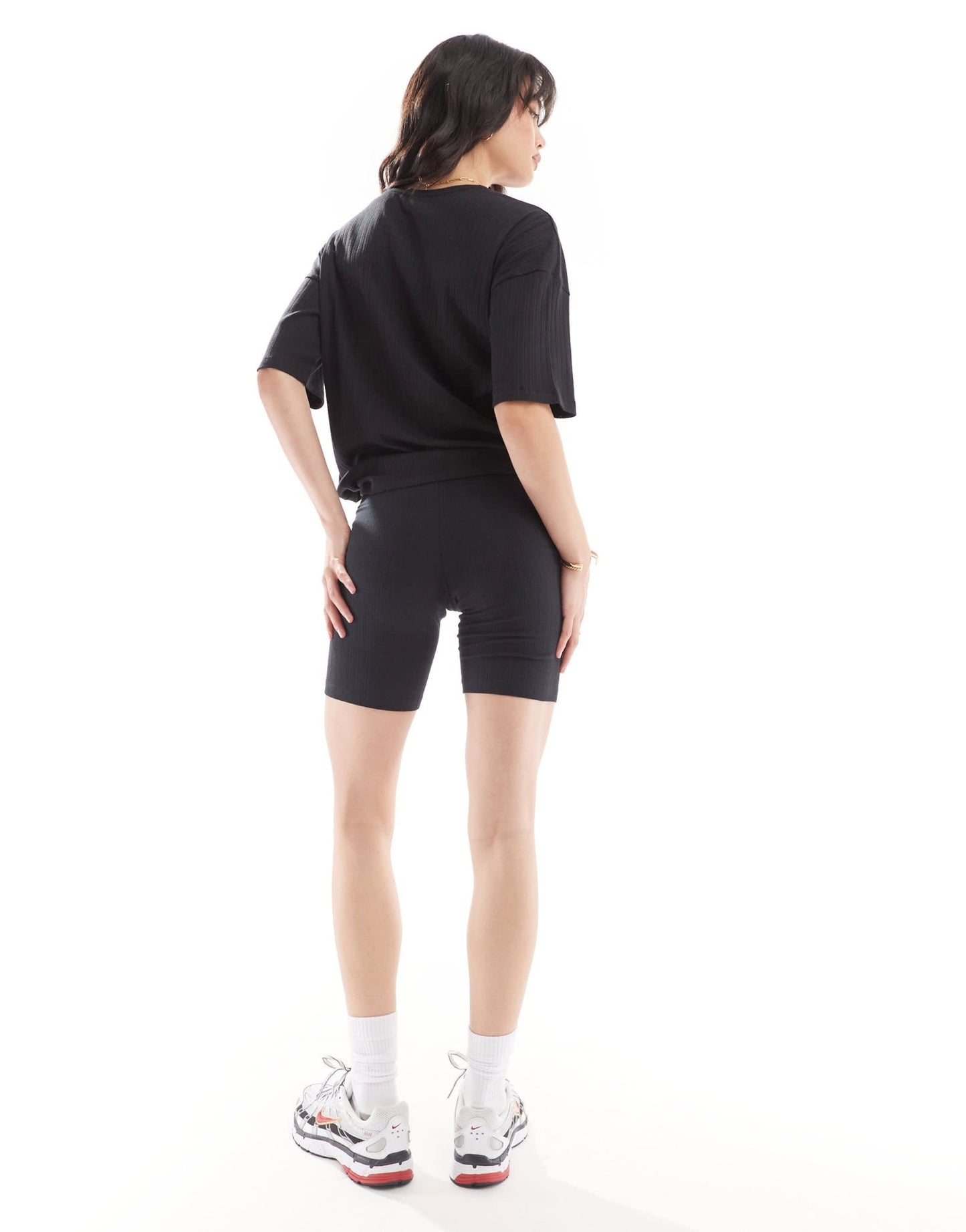 Noisy May ribbed legging short co - ord in black - ASOS Sample Sale