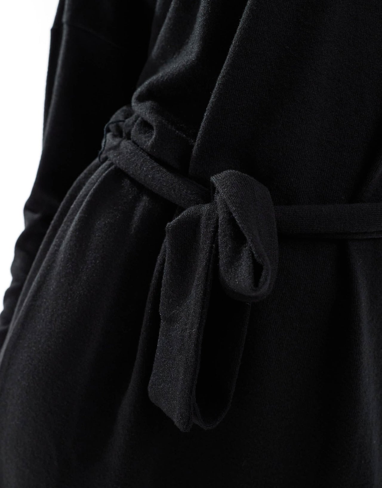Noisy May Tall tie waist high neck knitted mini jumper dress in black - ASOS Sample Sale