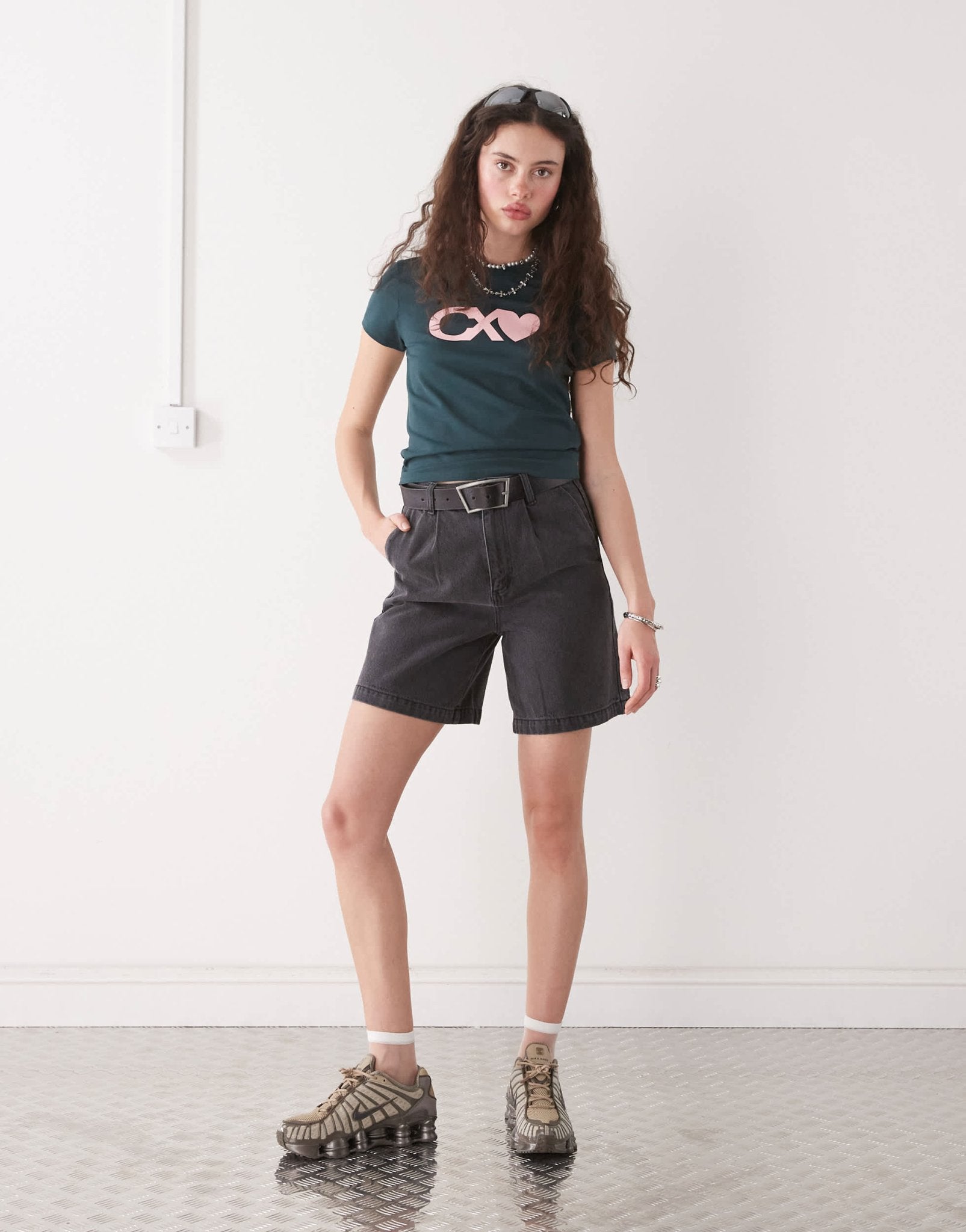 Obey Eli denim pleated shorts in black wash - ASOS Sample Sale