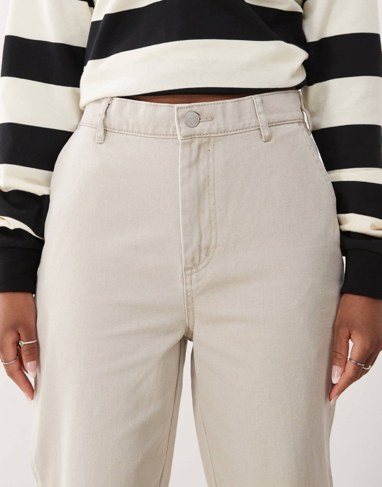 Obey Sybil carpenter denim jeans in faded beige wash - ASOS Sample Sale