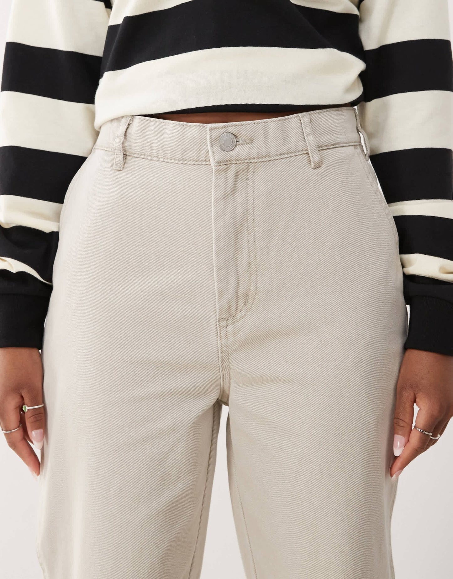 Obey Sybil carpenter denim jeans in faded beige wash - ASOS Sample Sale