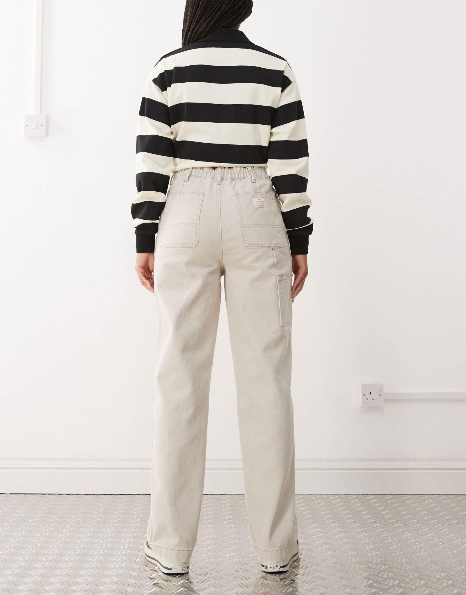 Obey Sybil carpenter denim jeans in faded beige wash - ASOS Sample Sale