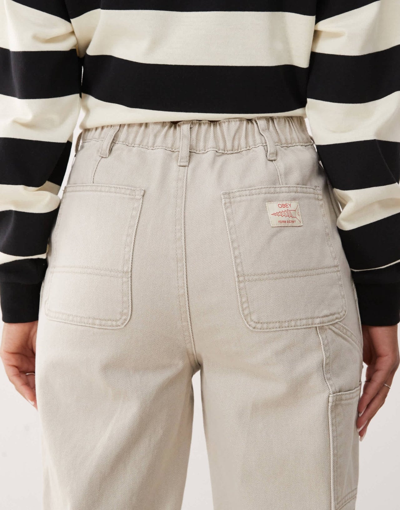 Obey Sybil carpenter denim jeans in faded beige wash - ASOS Sample Sale