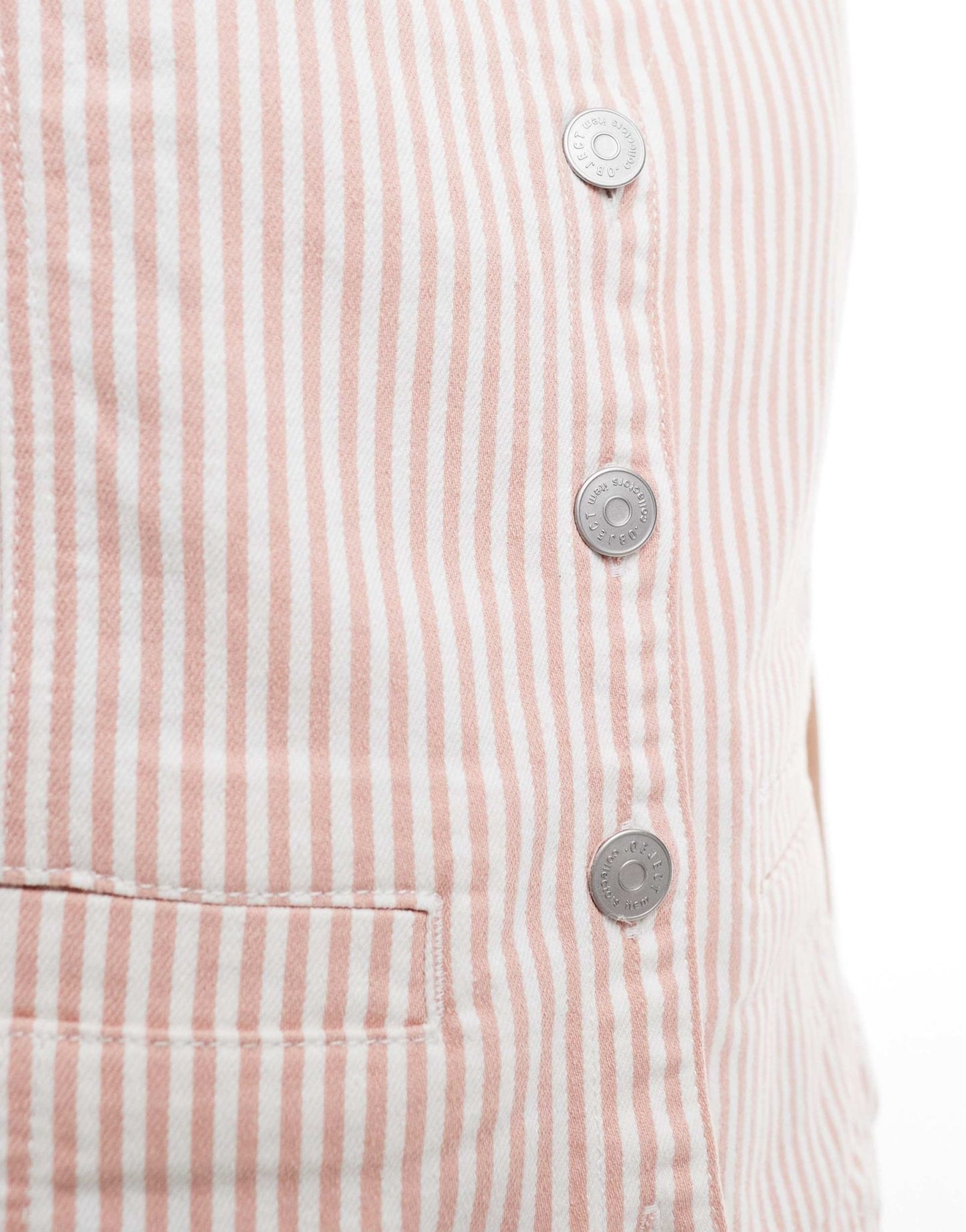 Object denim waistcoat co - ord in rose stripe - ASOS Sample Sale