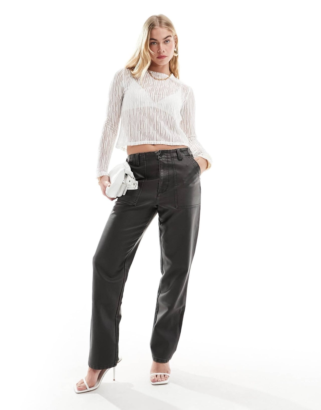 Object textured long sleeved top in off white - ASOS Sample Sale