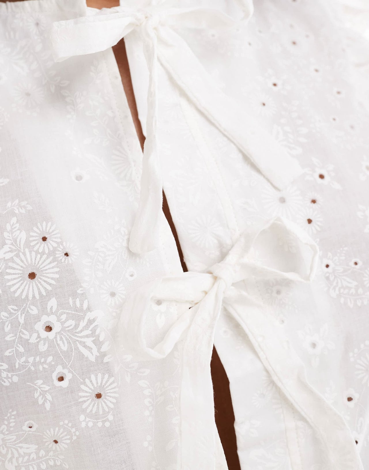 Object tie front frill blouse in off white - ASOS Sample Sale