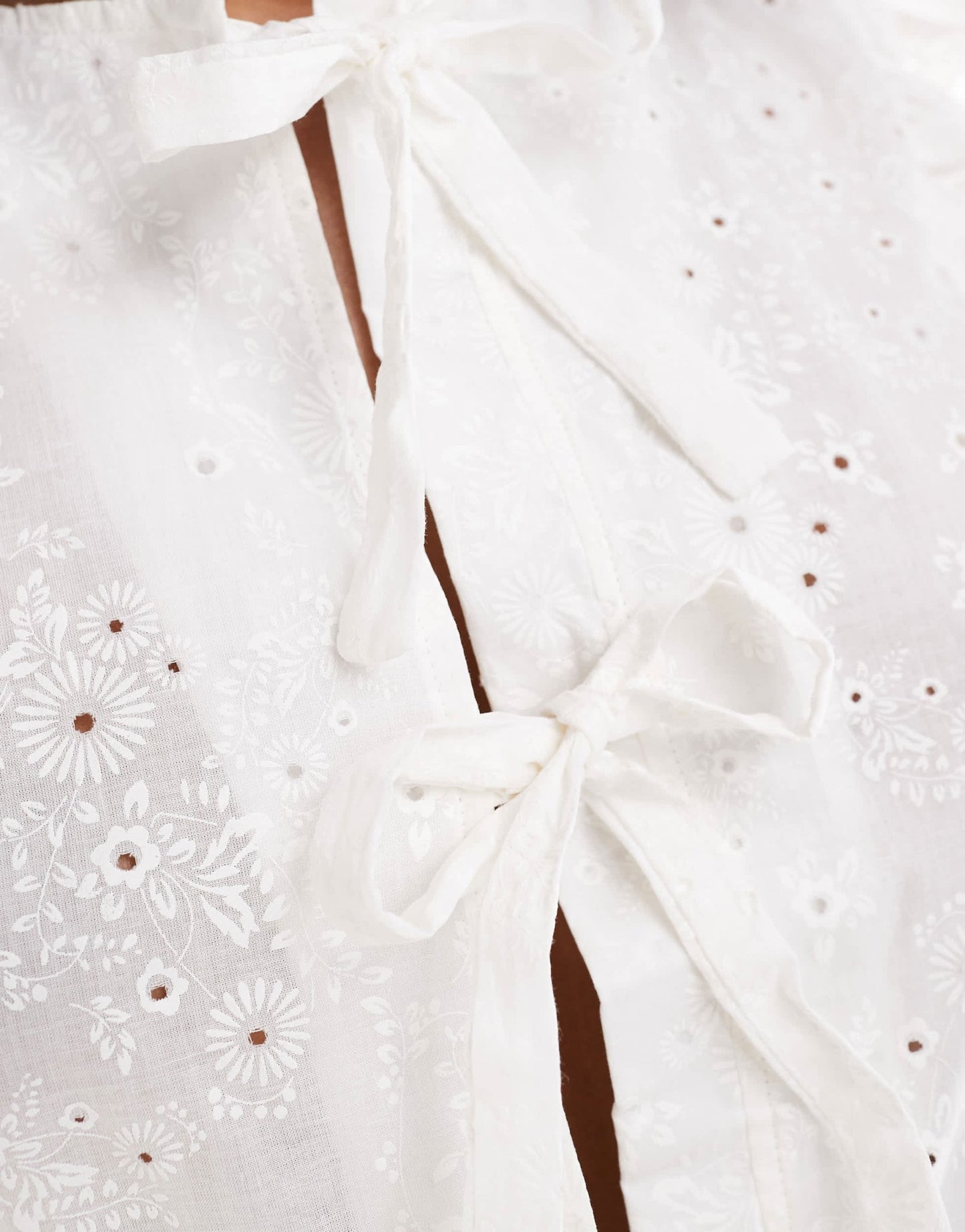 Object tie front frill blouse in off white - ASOS Sample Sale