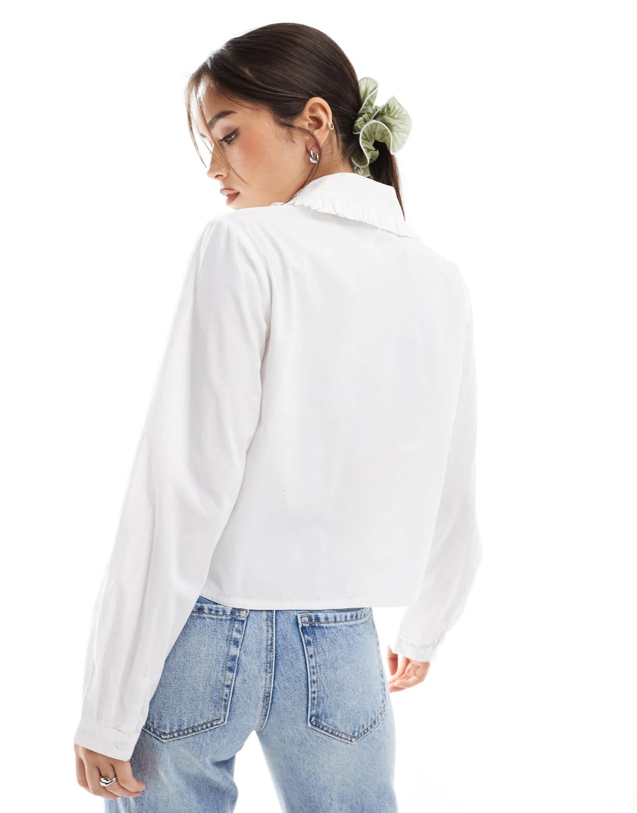 Object tie front shirt with floral embroidery in white - ASOS Sample Sale